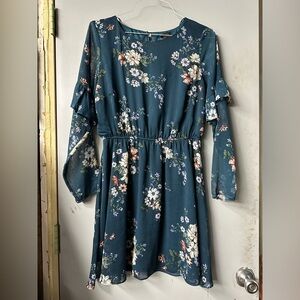 Primark Floral long sleeve dress in size 12